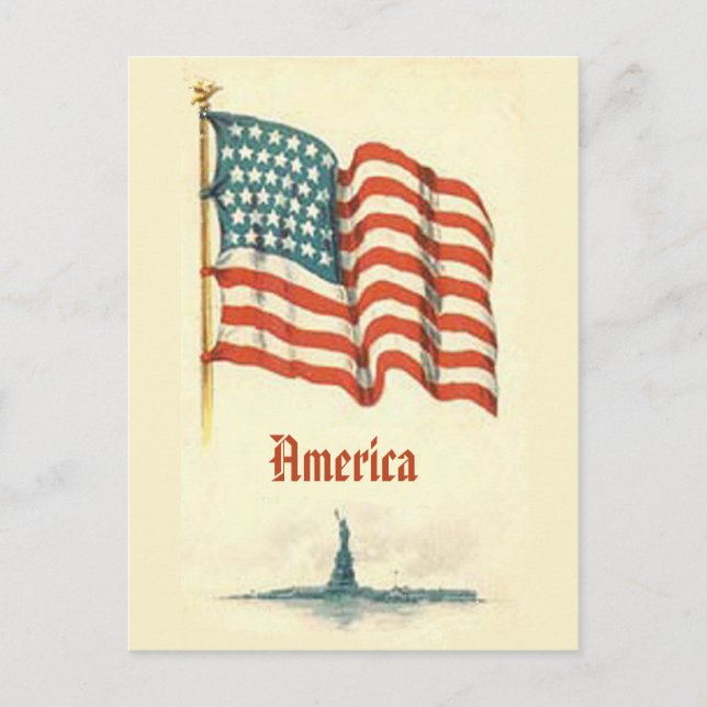 Vintage American Flag Postcard (Front)