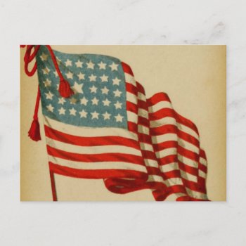 Vintage American Flag Postcard by WhiteRose1 at Zazzle