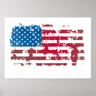 VINTAGE AMERICAN FLAG POSTER