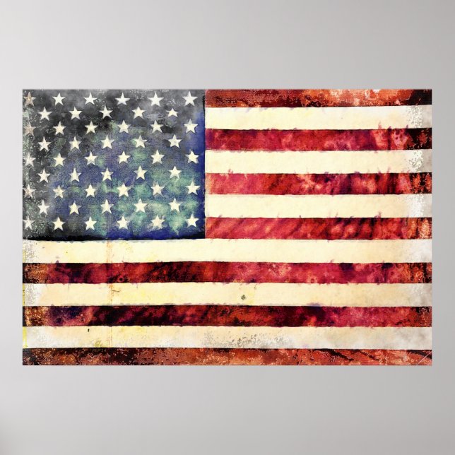 Vintage American Flag Poster (Front)
