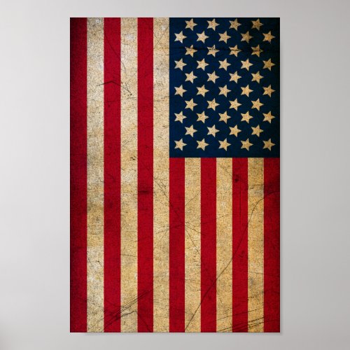 Vintage American Flag Poster