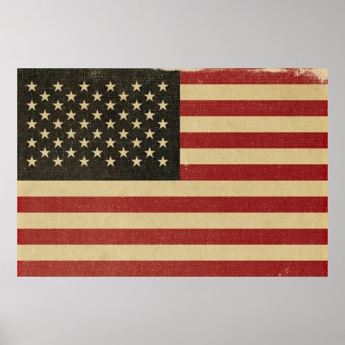 Vintage American Flag Poster