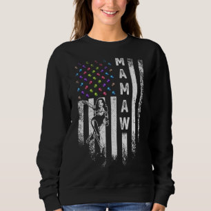 Vintage American Flag Proud Bowling Mamaw Bowler S Sweatshirt