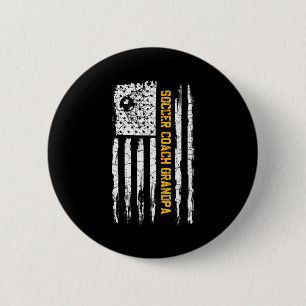 Vintage American Flag Proud Soccer Coach Grandpa S Button