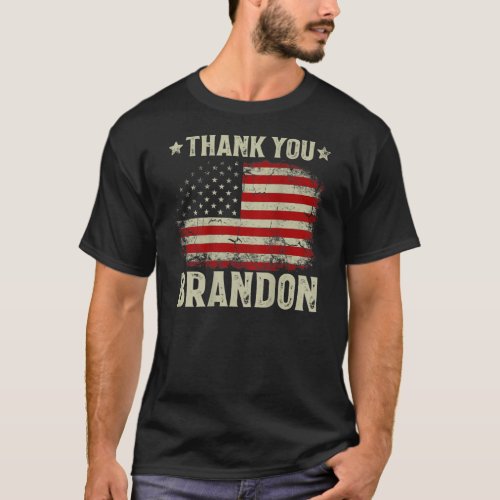 Vintage American Flag Republican Thank You Brandon T_Shirt