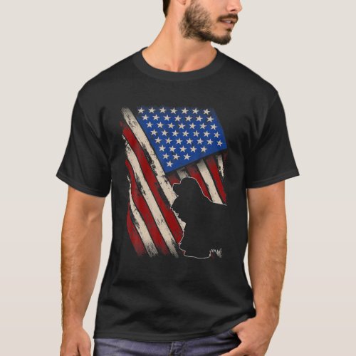 Vintage American Flag Retro Cocker Spaniel Dog 4Th T_Shirt