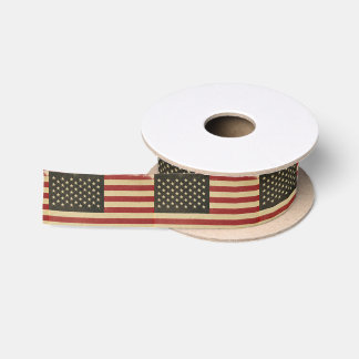 Vintage American Flag Satin Ribbon