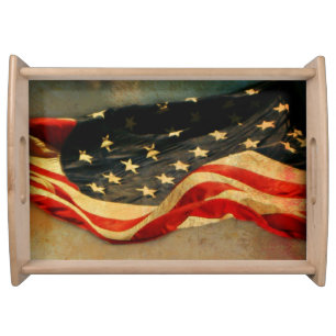 Vintage American Flag Serving Tray