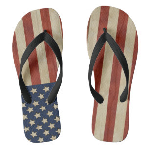 Vintage American Flag Simply American Flip Flops