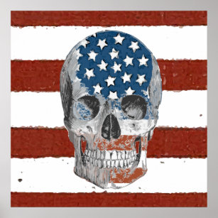 Patriotism U.S Flag Punisher Skull Custom Name All Over Print AOP