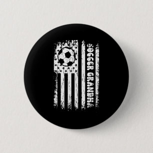 Vintage American Flag Soccer Grandma Football Fa T Button
