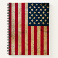 Vintage American Flag Spiral Notebook