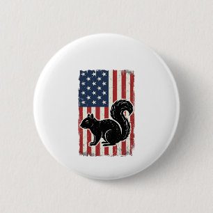 Vintage American Flag Squirrel Patriotic Shirt Des Button