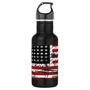 Vintage American Flag Stainless Steel Water Bottle
