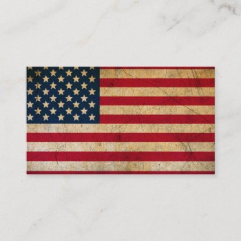 Vintage American Flag Standard Size Business Card by LaptopComputerBag at Zazzle
