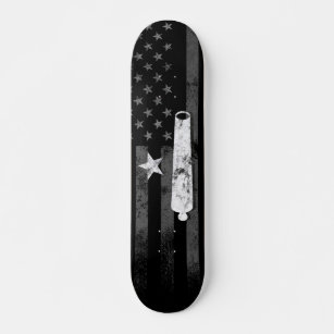 Vintage American Flag Star and Cannon Skateboard