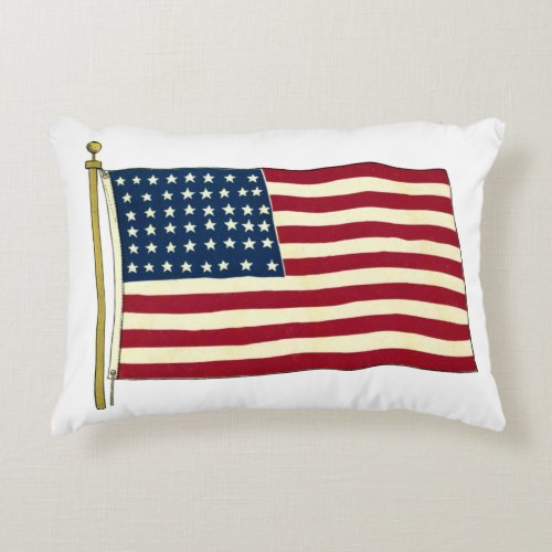 Vintage American Flag Stars and Stripes Accent Pillow