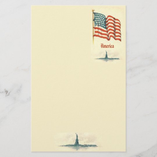 Vintage American Flag Stationery | Zazzle.com