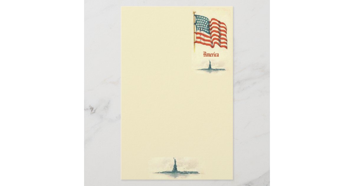 Vintage American Flag Stationery | Zazzle