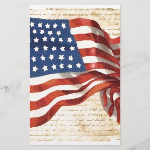 Vintage American Flag Stationery