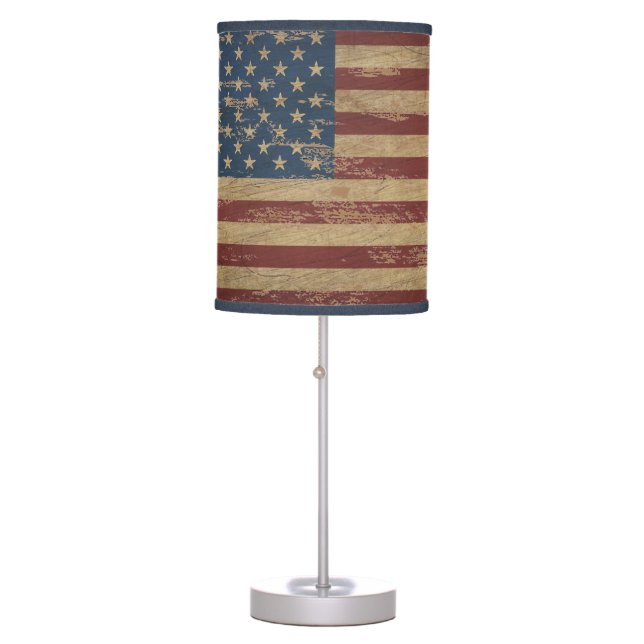 Vintage American Flag Table Lamp (Front)