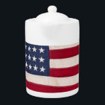 Vintage American Flag Teapot<br><div class="desc">Vintage American flag</div>