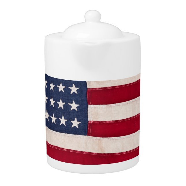 Vintage American Flag Teapot (Front)
