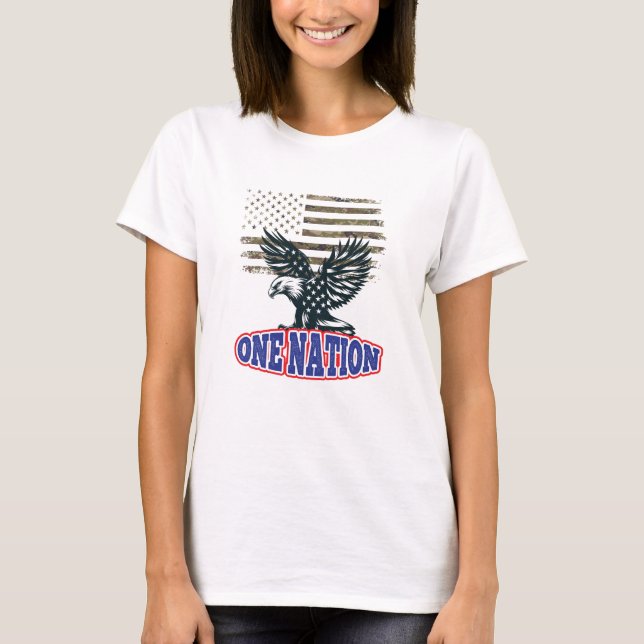 Vintage American Flag Tee , Fourth of July (Front)