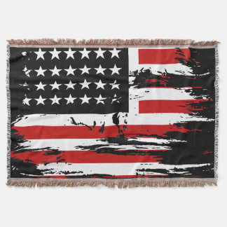 Vintage American Flag Throw Blanket