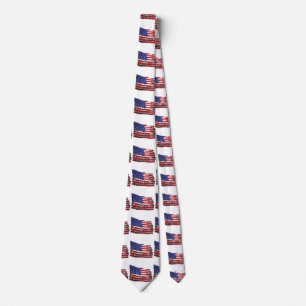 Vintage American Flag Thunder_Cove Neck Tie