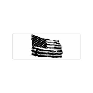 Vintage American Flag Thunder_Cove Rubber Stamp