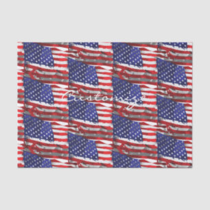 Vintage American Flag Thunder_Cove Tissue Paper