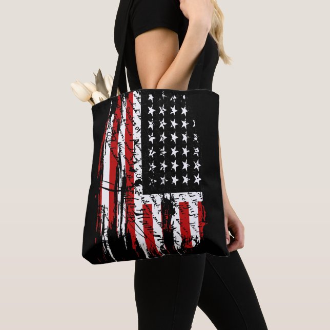 Vintage American Flag  Tote Bag (Close Up)