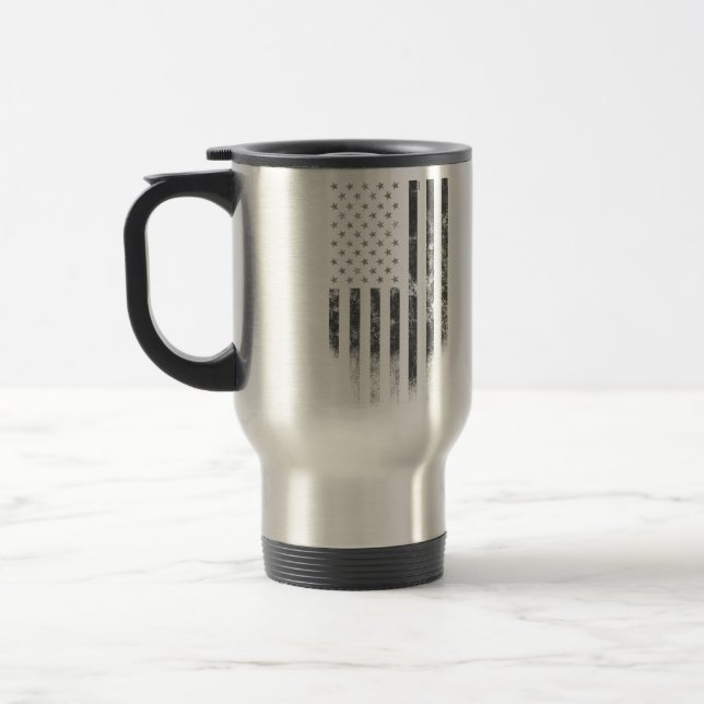 Vintage American Flag Travel Mug (Left)
