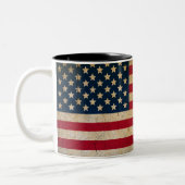 Vintage American Flag Two-Tone Coffee Mug (Left)