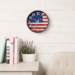Vintage American Flag USA Patriotic Americana Clock