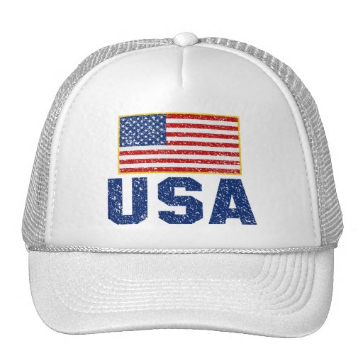 Vintage American Flag USA Trucker Hat | Zazzle