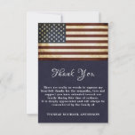 Vintage American Flag Veteran Patriotic Funeral Thank You Card