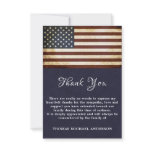 Vintage American Flag Veteran Patriotic Funeral Thank You Card Vintage American Flag Veteran Patriotic Funeral Thank You Card