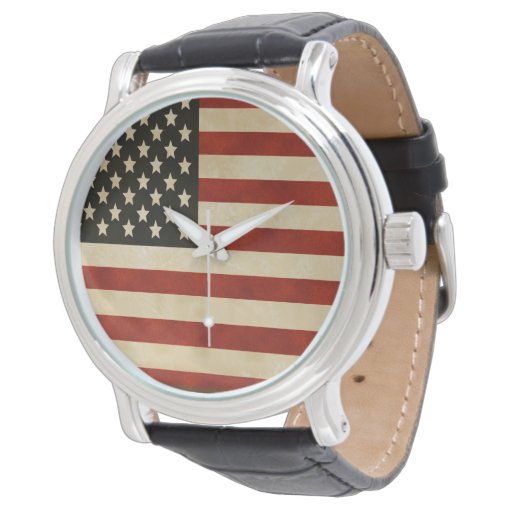 Vintage American Flag Watch | Zazzle