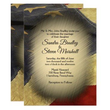 Vintage American Flag Wedding Invitations Vintage American Flag Wedding Invitations