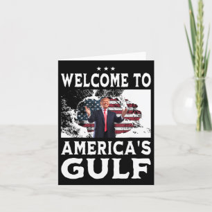 Vintage American Flag Welcome To America's Gulf Card