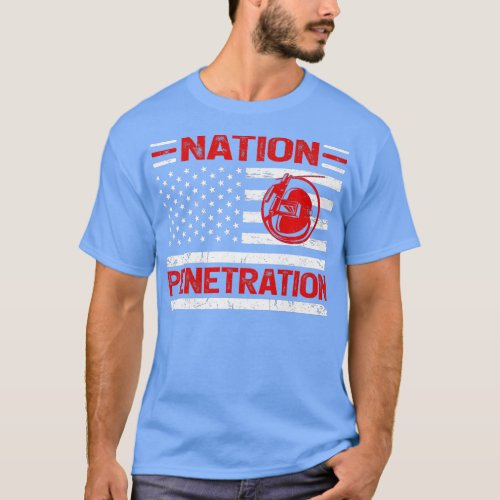 Vintage American Flag Welder Penetration Nation   T_Shirt