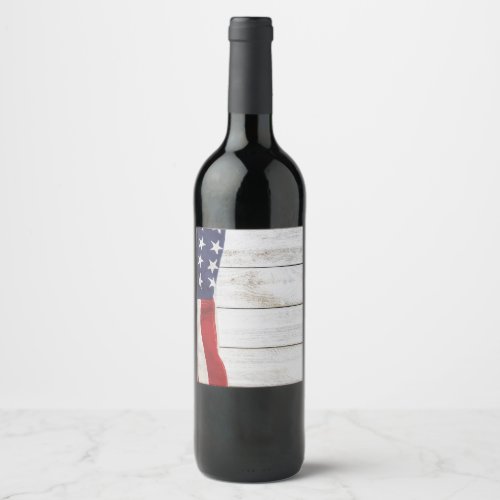 Vintage American Flag Wine Label