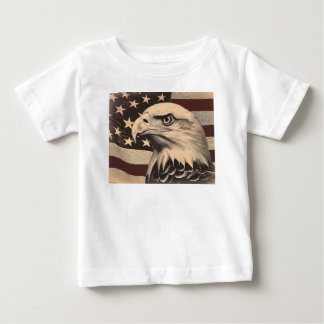 Vintage American Flag with Bald Eagle Baby T-Shirt