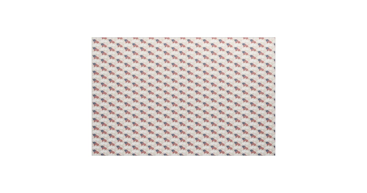 Vintage American Flag with Gold Glitter Fireworks Fabric | Zazzle