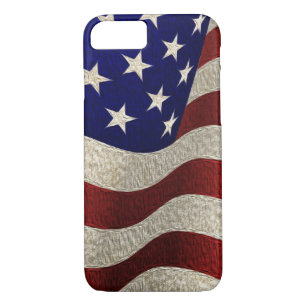 Vintage American Flag with Textured Effect iPhone 8/7 Case
