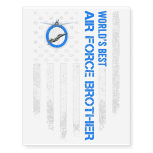 Vintage American Flag World Best US Air Force Gift Temporary Tattoos