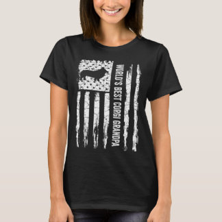 Vintage American Flag World s Best Corgi Grandpa S T-Shirt