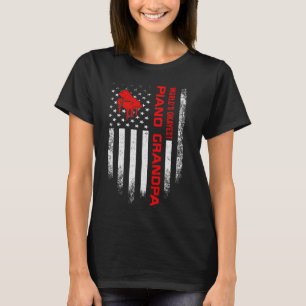 Vintage American Flag World S Okayest Piano Grandp T-Shirt